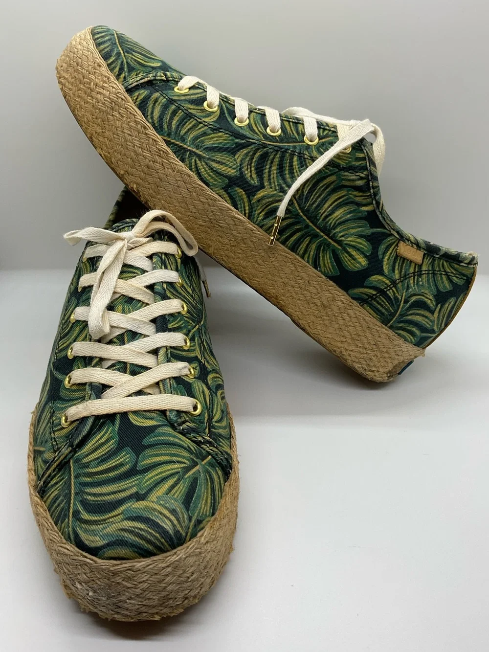 WOMEN'S KEDS X RIFLE PAPER CO TRIPLE KICK PALMS PLATFORM Espadrille SNEAKER 8.5